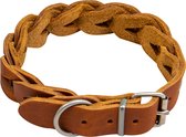 Animal Boulevard Hondenhalsband country leer gevlochten Cognac- 25mmx58-64cmCognac- 25mmx58-64cm