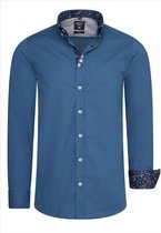 Rusty Neal - heren overhemd petrol - blauw - 11030