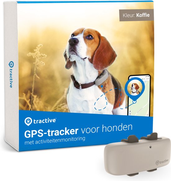 Tractive GPS DOG 4 - GPS Tracker voor Honden & Activiteitenmonitor - Past op meeste Halsbanden - Bruin - One size