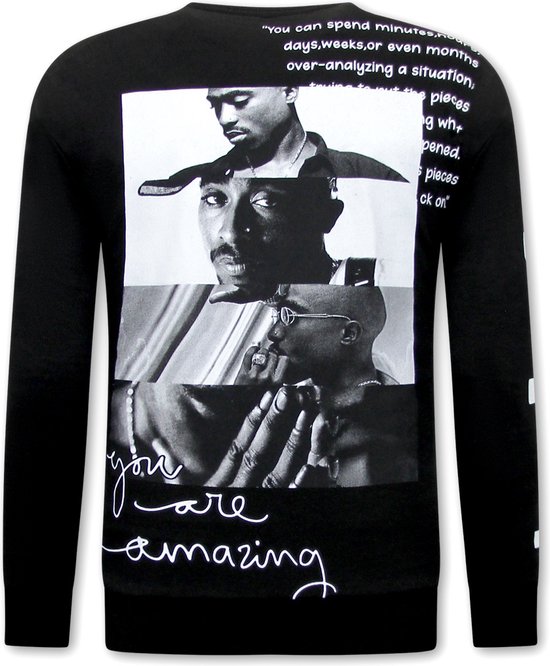 Heren 2Pac Sweater - Zwart