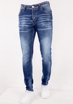 Blauwe Slim Fit Jeans met Scheuren Heren - SLM-39 - Blauw