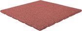 Terrastegels rubber | Rood | Per 1 m² | 4 stuks | 50x50cm | Dikte 2,5cm