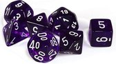 Translucent Purple/white Polyhedral 7-Die Set