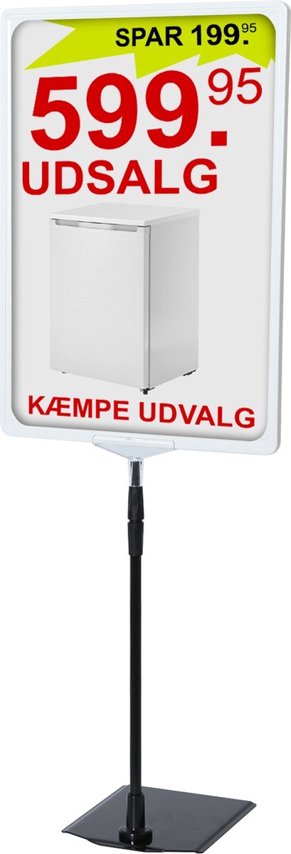 Luxe witte posterstandaard in hoogte verstelbaar A3 formaat – Prijskaarthouder - posterhouder Infostandaard A3 informatiebord A3