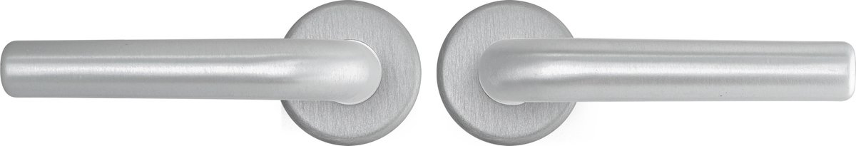 AXA Binnendeurbeslag set (Curve Klik) Aluminium geslepen: Kruk (model L) op rozet