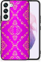 Beschermhoesje Geschikt voor Samsung Galaxy S22 GSM Hoesje met Zwarte rand Barok Roze