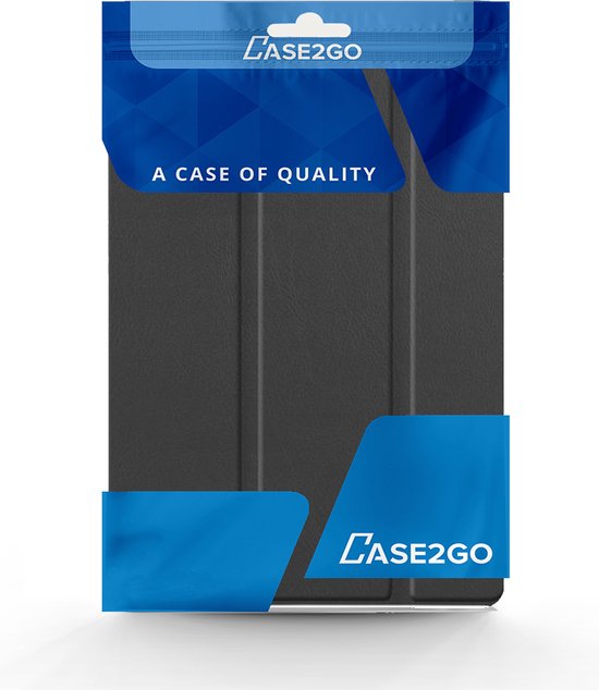Case2go - E-reader Hoes geschikt voor Kobo Libra H2O - Sleepcover - Tri-Fold Book Case - Auto/Wake functie - Magnetische sluiting - Zwart - Case2go