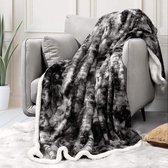 Sagino Dekentje - Fleece Deken - Super Zachte Stof - Comfortabel gevoel - Ideaal Voor Koude Avonden - Geschikt Als Plaid - Stijlvol - Deken - Grijs