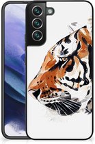 Telefoonhoesje Geschikt voor Samsung Galaxy S22 Pro Silicone Case met Zwarte rand Tiger