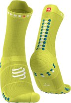 Compressport Pro Racing Socks v4.0 Run High Primerose/Fjord Blue - Hardloopsokken