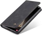 Caseme - Samsung Galaxy S21 FE Retro Wallet Hoesje - Zwart