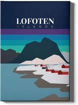 Walljar - Lofoten Norway Dusk II - Muurdecoratie - Canvas schilderij