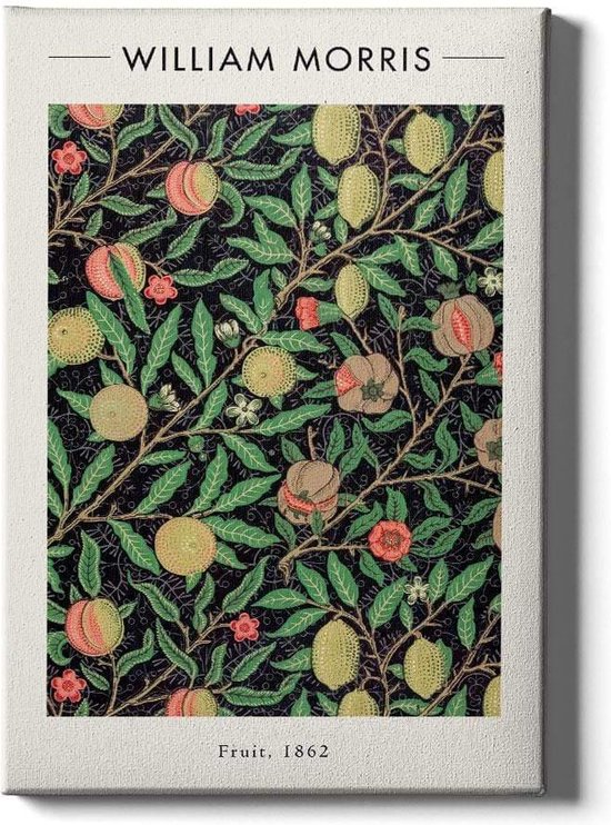 Walljar - William Morris - Fruit - Muurdecoratie - Canvas schilderij