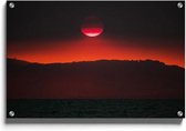 Walljar - Vurige Zonsondergang - Muurdecoratie - Plexiglas schilderij