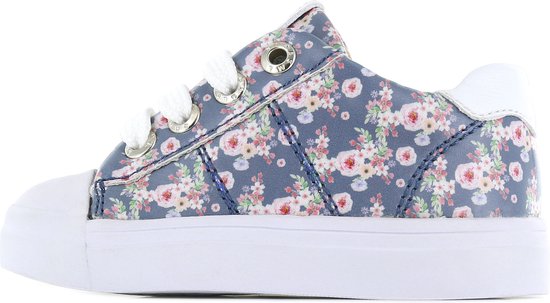 Sneakers | Meisjes | Blue Flower | Leer | Shoesme | Maat 27