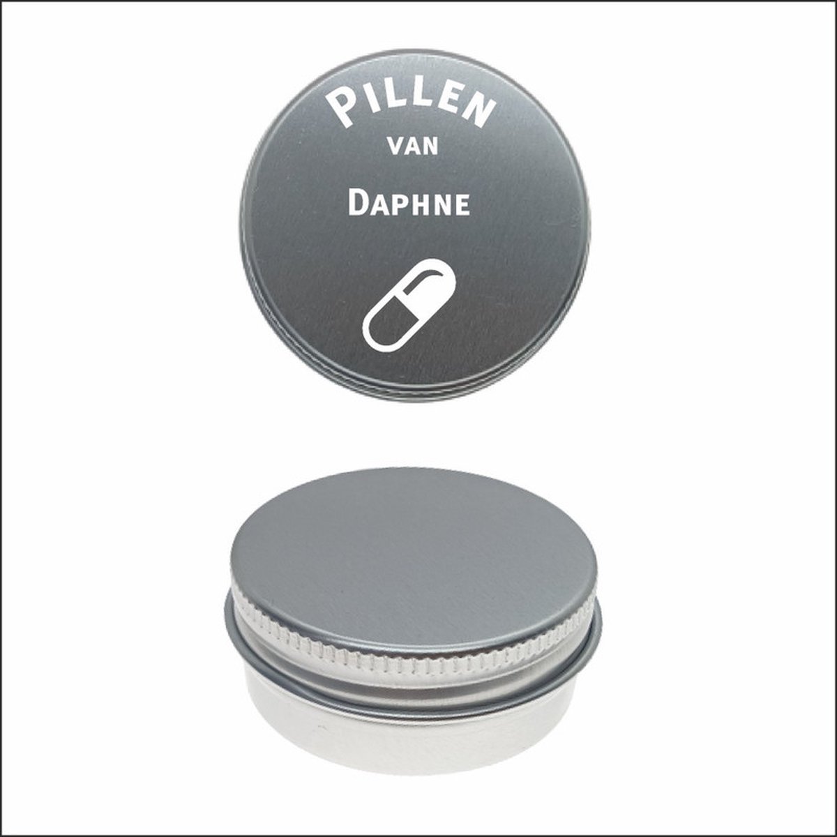 Pillen Blikje Met Naam Gravering - Daphne