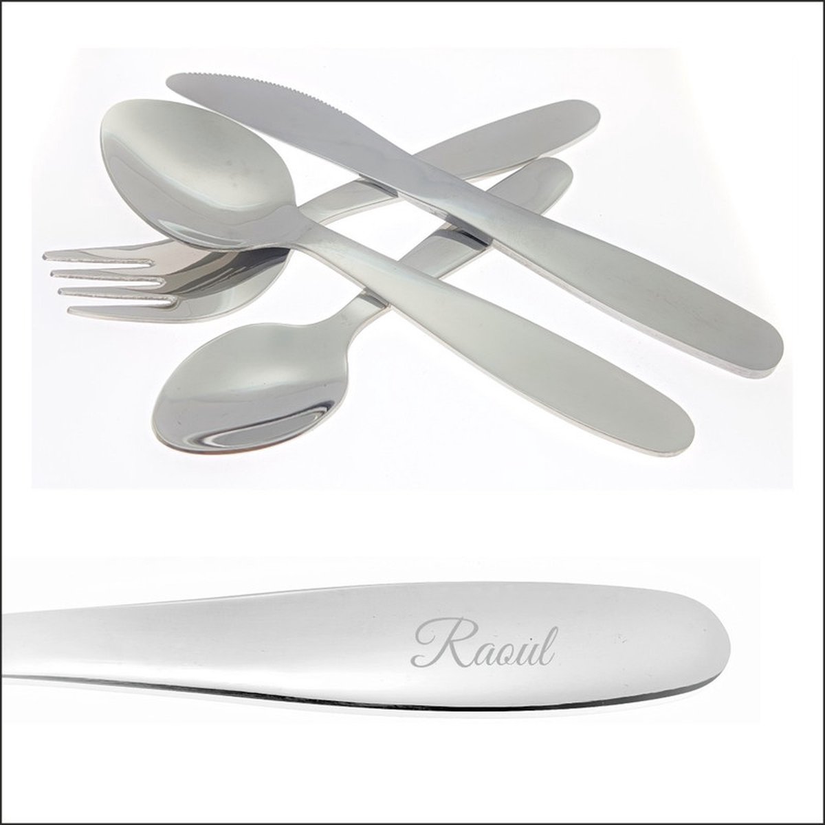 Kinderbestek Met Naam Gravering - Raoul Kinderbestek Met Naam Gravering - Raoul