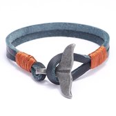 Marama - bracelet homme Tail bleu - cuir - 21 cm. - hommes - bracelet