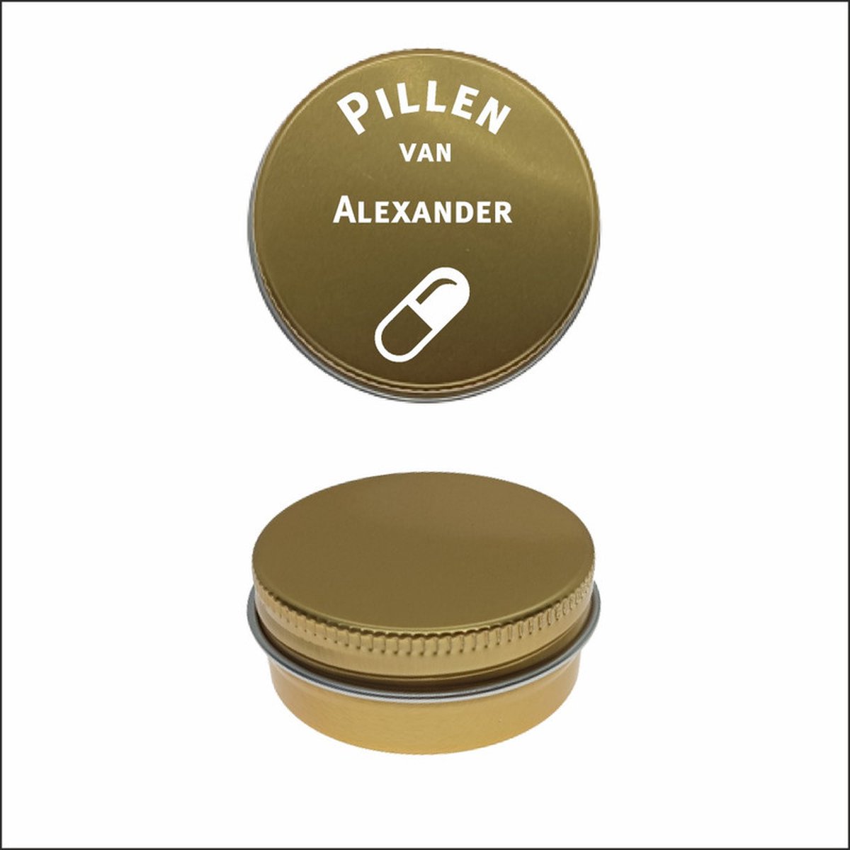 Goedkoopste Pillen Blikje Met Naam Gravering - Alexander
