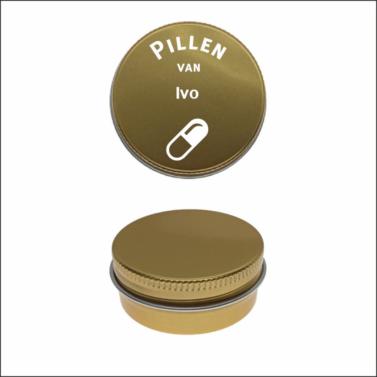 Goedkoopste Pillen Blikje Met Naam Gravering - Ivo