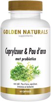 Golden Naturals Caprylzuur & Pau d'arco met probiotica (60 vegetarische capsules)