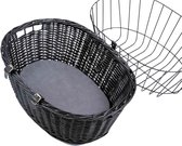 Trixie Willow Basket Basket avant noir avec coussin et capuche