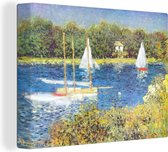 Canvas Schilderij The Seine at argenteuil - Schilderij van Claude Monet - 80x60 cm - Wanddecoratie