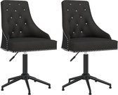 vidaXL Eetkamerstoelen draaibaar 2 st fluweel zwart