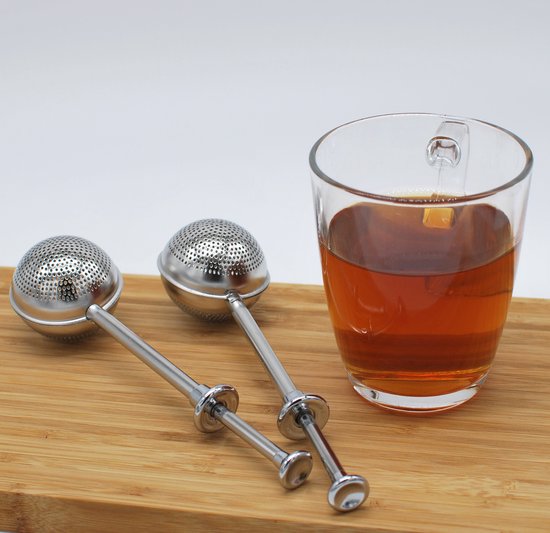 Telituny de tea-1X roestvrijstalen filter thee-ei hartvorm lepel zeef bal nieuwigheid