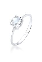 Elli Dames Ring Damesring Solitair Verloving met Kristal van verguld 925 Sterling Zilver