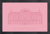 JUNIQE - Poster in houten lijst The Grand Budapest Hotel roze