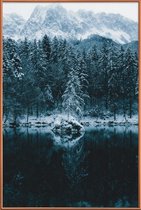 JUNIQE - Poster met kunststof lijst Snowy Peaks by @regnumsaturni