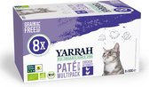 8x Yarrah Bio Kattenvoer Multipack Paté Graanvrij Kip - Kalkoen 8 x 100 gr