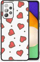 Transparant Hoesje Super als Sinterklaas Cadeautje Geschikt voor Samsung Galaxy A52 | A52s (5G/4G) Silicone Hoesje met Zwarte rand Hearts