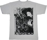 Radiohead Heren Tshirt -S- Scribble Grijs