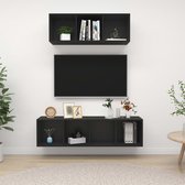 Decoways - 2-delige Tv-meubelset spaanplaat zwart