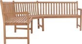 Decoways - Tuinhoekbank 202x202x90 cm massief teakhout