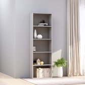 Decoways - Boekenkast met 5 schappen 60x30x189 cm spaanplaat grijs