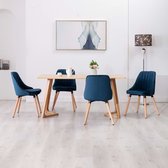 Decoways - Eetkamerstoelen 4 stuks fluweel blauw