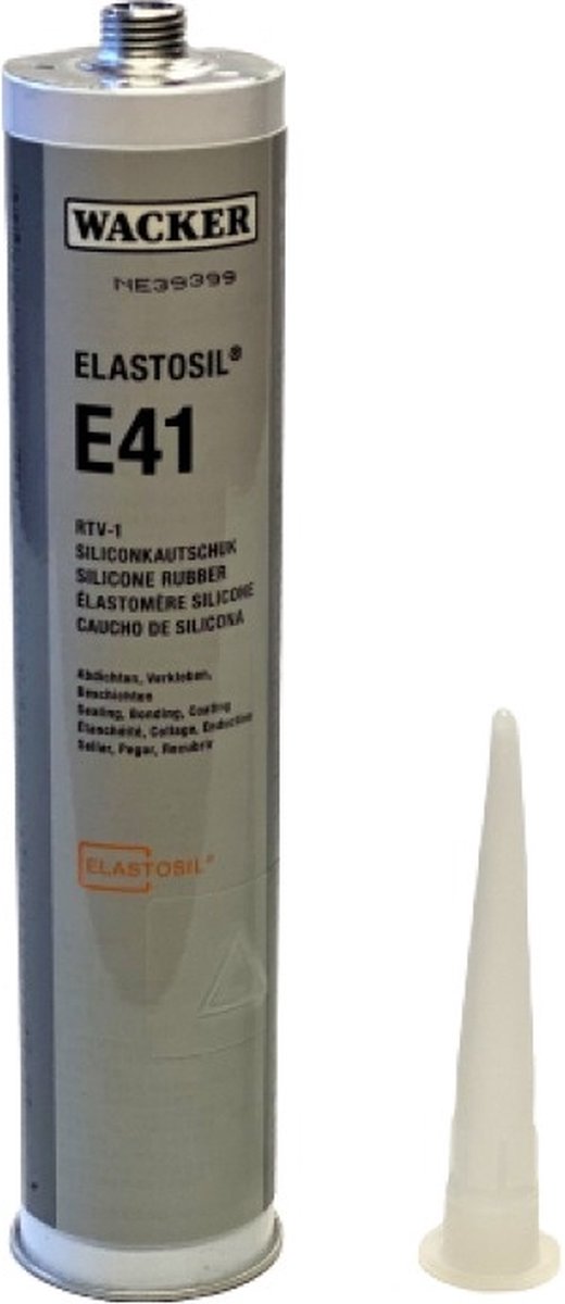 Elastosil E41 transparant multifunctionele lijm voor siliconen. - Patroon 310 ml.