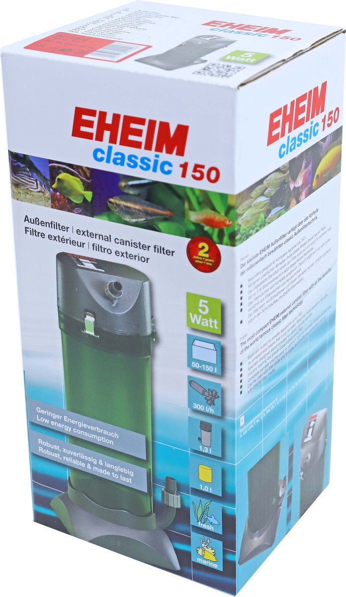 Eheim filter Classic 150, zonder filtermassa.