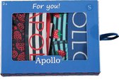 Boxershorts heren | Happy Fruit | Multi Blauw | Maat S | Cadeaudoos | Geschenkdoos | Geschenkdoos met deksel | Giftbox mannen | Cadeaudoos vierkant | Apollo