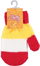 Feest baby handschoenenen | Rood|wit|geel | one size | Baby feestkleding | Feestartikelen | Oeteldonk | Carnaval | Party | Apollo