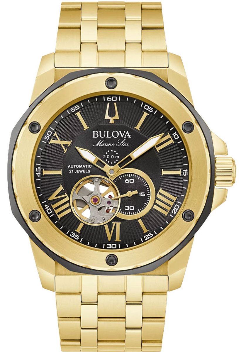 Bulova Marine Star 98A273 Horloge - Staal - Goudkleurig - Ø 44 mm