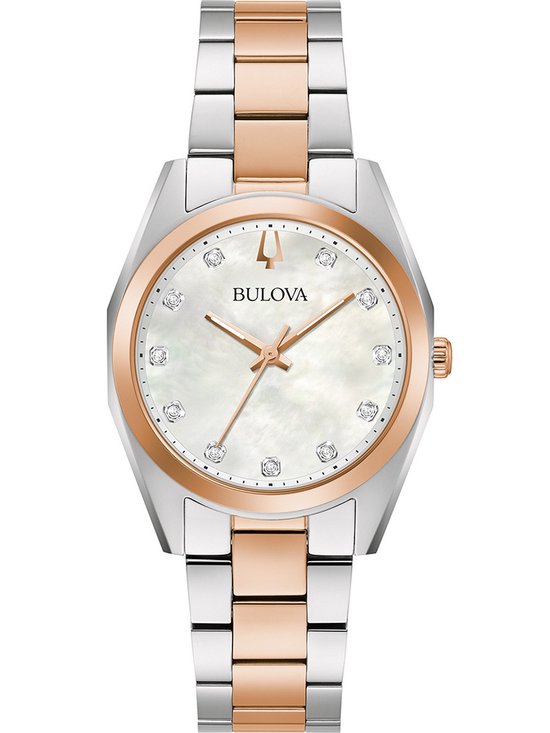 Bulova Lady Surveyor Horloge - Bulova heren horloge - Bicolor Rosé - diameter 31 mm - roestvrij staal