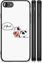 Telefoon Hoesje Gepersonaliseerd Cadeau Geschikt voor iPhone 7/8/SE 2020/2022 Foto hoesje met Zwarte rand Cow