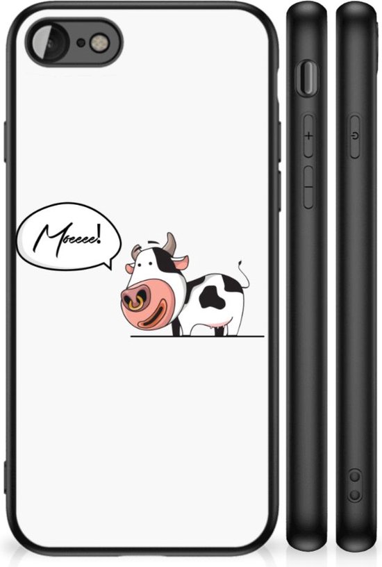 Coque Téléphone Cadeau Personnalisé Coque Photo iPhone 7/8/SE 2020 avec  Bordure Noir Vache | bol.com