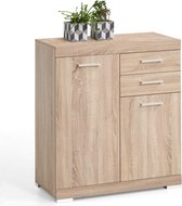 Decoways - FMD Kast met 2 deuren en 2 lades 80x34,9x89,9 cm eikenkleurig