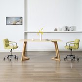 Decoways - Eetkamerstoelen draaibaar 2 st stof groen