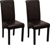 Decoways - Eetkamerstoelen 2 stuks kunstleer bruin